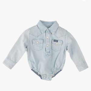 Light blue Wrangler Jean onesie | 12-18mo